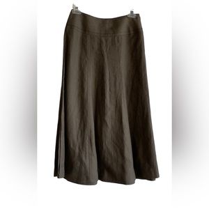 Talbots Taupe Brown Irish Linen Skirt - Petite Sz 0